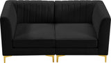 Alina Velvet Modular Sofa - Modern Deep Channel Tufted Design for Customizable Comfort & Style