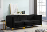 Alina Velvet Modular Sofa - Modern Deep Channel Tufted Design for Customizable Comfort & Style