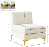 Alina Modular Contemporary Armless Chair with Deep Channel Tufting – Stylish & Customizable Seating
