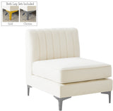 Alina Modular Contemporary Armless Chair with Deep Channel Tufting – Stylish & Customizable Seating