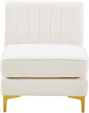 Alina Modular Contemporary Armless Chair with Deep Channel Tufting – Stylish & Customizable Seating
