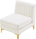 Alina Modular Contemporary Armless Chair with Deep Channel Tufting – Stylish & Customizable Seating
