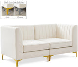 Alina Velvet Modular Sofa - Contemporary Design with Deep Channel Tufting for Ultimate Comfort