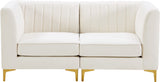 Alina Velvet Modular Sofa - Contemporary Design with Deep Channel Tufting for Ultimate Comfort
