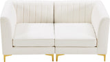 Alina Velvet Modular Sofa - Contemporary Design with Deep Channel Tufting for Ultimate Comfort