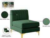 Alina Modular Contemporary Armless Chair with Deep Channel Tufting – Stylish & Customizable Seating