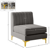 Alina Modular Contemporary Armless Chair with Deep Channel Tufting – Stylish & Customizable Seating