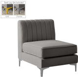 Alina Modular Contemporary Armless Chair with Deep Channel Tufting – Stylish & Customizable Seating