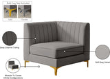 Alina Modular Corner Chair - Stylish Contemporary Design with Deep Channel Tufting for Comfort