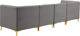 Alina Velvet Modular Sofa: Luxurious Deep Channel Tufting for Modern Comfort and Custom Configurations