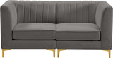 Alina Velvet Modular Sofa: Luxurious Deep Channel Tufting for Modern Comfort and Custom Configurations