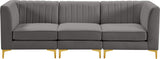Alina Velvet Modular Sofa: Luxurious Deep Channel Tufting for Modern Comfort and Custom Configurations