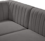 Alina Velvet Modular Sofa: Luxurious Deep Channel Tufting for Modern Comfort and Custom Configurations