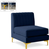 Alina Modular Contemporary Armless Chair with Deep Channel Tufting – Stylish & Customizable Seating