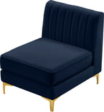 Alina Modular Contemporary Armless Chair with Deep Channel Tufting – Stylish & Customizable Seating