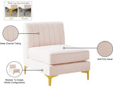 Alina Modular Contemporary Armless Chair with Deep Channel Tufting – Stylish & Customizable Seating