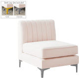 Alina Modular Contemporary Armless Chair with Deep Channel Tufting – Stylish & Customizable Seating