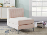 Alina Modular Contemporary Armless Chair with Deep Channel Tufting – Stylish & Customizable Seating