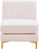 Alina Modular Contemporary Armless Chair with Deep Channel Tufting – Stylish & Customizable Seating
