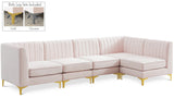 Alina Velvet Modular Sectional Sofa - Luxurious Black Upholstery with Deep Tufting & Custom Configurations