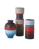 Happy 80's Black, Blue, Red & Orange Vase Set of 3
