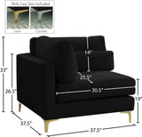 Julia Modular Corner Chair - Cozy Velvet Seating with Custom Gold & Chrome Legs for Modern Living Spaces