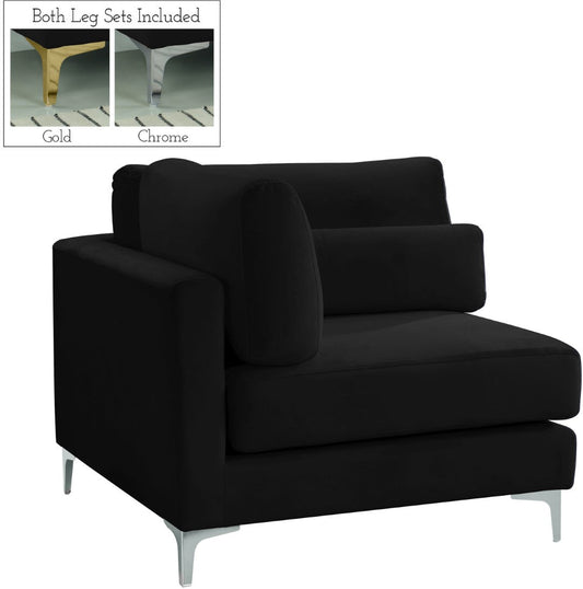 Julia Modular Corner Chair - Cozy Velvet Seating with Custom Gold & Chrome Legs for Modern Living Spaces