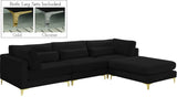 Julia Velvet Modular Sectional Sofa - Cozy Contemporary Design with Gold & Chrome Legs, Versatile Comfort