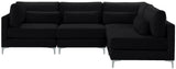 Julia Velvet Modular Sectional Sofa - Cozy Contemporary Design with Gold & Chrome Legs, Versatile Comfort