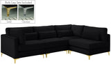 Julia Velvet Modular Sectional Sofa - Cozy Contemporary Design with Gold & Chrome Legs, Versatile Comfort