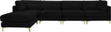 Julia Velvet Modular Sectional Sofa - Cozy Contemporary Design with Gold & Chrome Legs, Versatile Comfort