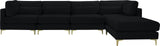 Julia Velvet Modular Sectional Sofa - Cozy Contemporary Design with Gold & Chrome Legs, Versatile Comfort
