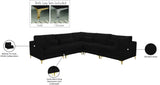 Julia Velvet Modular Sectional Sofa - Cozy Contemporary Design with Gold & Chrome Legs, Versatile Comfort