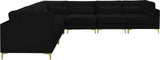 Julia Velvet Modular Sectional Sofa - Cozy Contemporary Design with Gold & Chrome Legs, Versatile Comfort