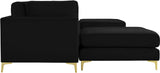 Julia Velvet Modular Sectional Sofa - Cozy Contemporary Design with Gold & Chrome Legs, Versatile Comfort