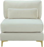 Julia Modular Armless Chair - Cozy Contemporary Design with Customizable Gold and Chrome Legs