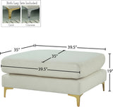 Julia Contemporary Modular Ottoman - Cozy Velvet Seating with Customizable Gold & Chrome Legs