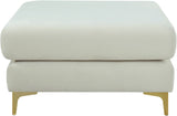 Julia Contemporary Modular Ottoman - Cozy Velvet Seating with Customizable Gold & Chrome Legs