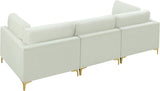 Julia Contemporary Modular Sofa - Soft Velvet Comfort with Customizable Gold & Chrome Legs
