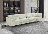 Julia Contemporary Modular Sofa - Soft Velvet Comfort with Customizable Gold & Chrome Legs