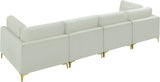 Julia Contemporary Modular Sofa - Soft Velvet Comfort with Customizable Gold & Chrome Legs