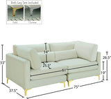 Julia Contemporary Modular Sofa - Soft Velvet Comfort with Customizable Gold & Chrome Legs