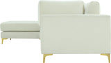 Julia Velvet Modular Sectional Sofa - Cozy Contemporary Design with Customizable Gold & Chrome Legs