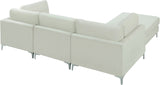 Julia Velvet Modular Sectional Sofa - Cozy Contemporary Design with Customizable Gold & Chrome Legs