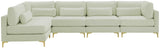 Julia Velvet Modular Sectional Sofa - Cozy Contemporary Design with Customizable Gold & Chrome Legs