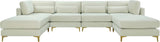 Julia Velvet Modular Sectional Sofa - Cozy Contemporary Design with Customizable Gold & Chrome Legs