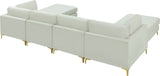Julia Velvet Modular Sectional Sofa - Cozy Contemporary Design with Customizable Gold & Chrome Legs