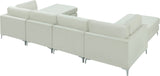Julia Velvet Modular Sectional Sofa - Cozy Contemporary Design with Customizable Gold & Chrome Legs