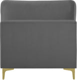 Julia Modular Armless Chair - Cozy Contemporary Design with Customizable Gold and Chrome Legs