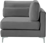 Julia Modular Corner Chair - Cozy Velvet Seating with Custom Gold & Chrome Legs for Modern Living Spaces